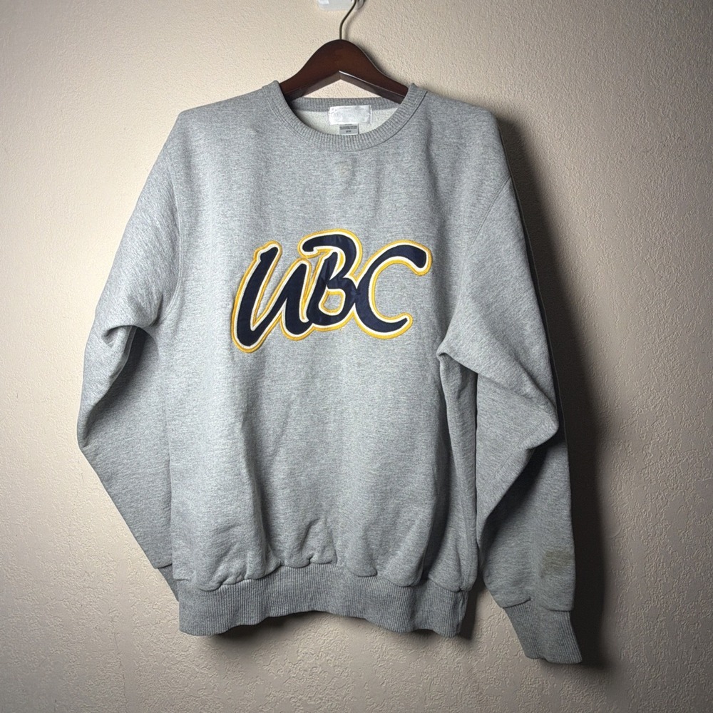 Vintage UBC University British Columbia Crewneck Sweater Gray Embroidered  M